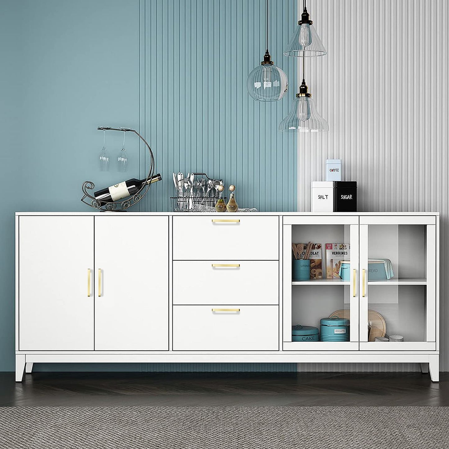 1 Stück Gebürstete Messingschublade Schrank -Türgriffe für die Küche