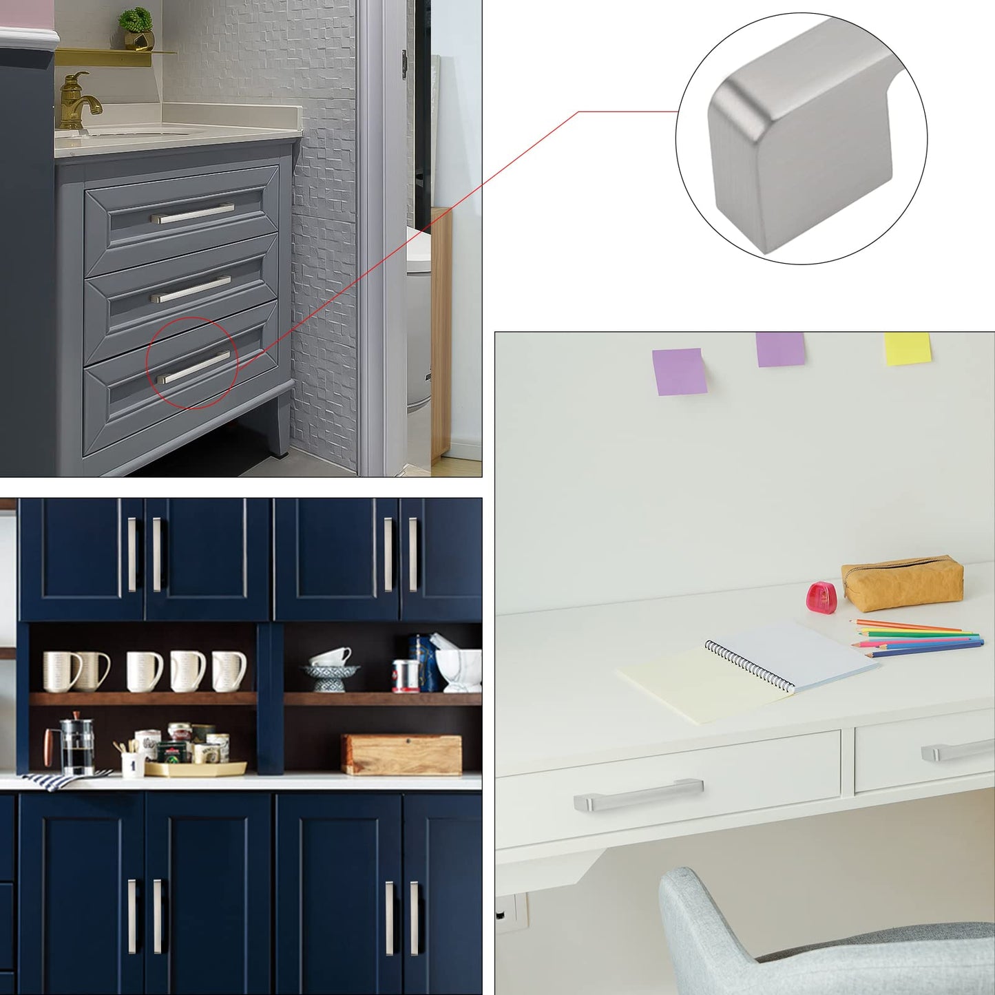 1 Stück Gebürstete Nickelschublade Zinklegierungsschrank für Kommodenschubladen