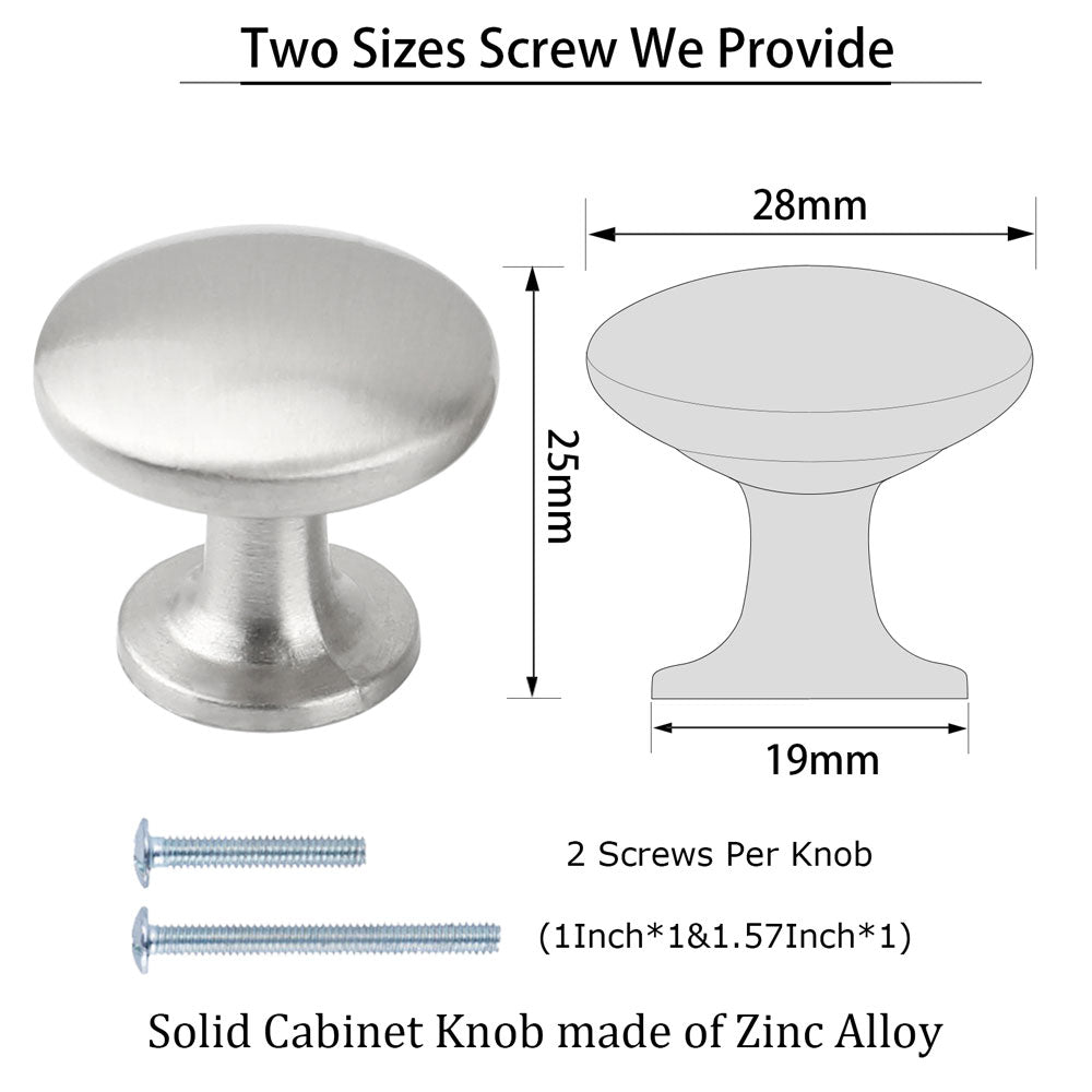 Runde Schrankkn?pfe Satin-Nickel-Schubladenknauf Solide Kommode-Kn?pfe für Badezimmer - Goldenwarmde