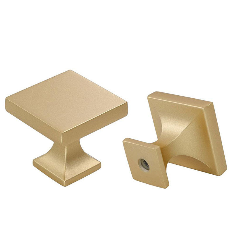 Gebürstetes Messing, Gold, quadratisch, Küchenkommode, Schubladenknauf - Goldenwarmde