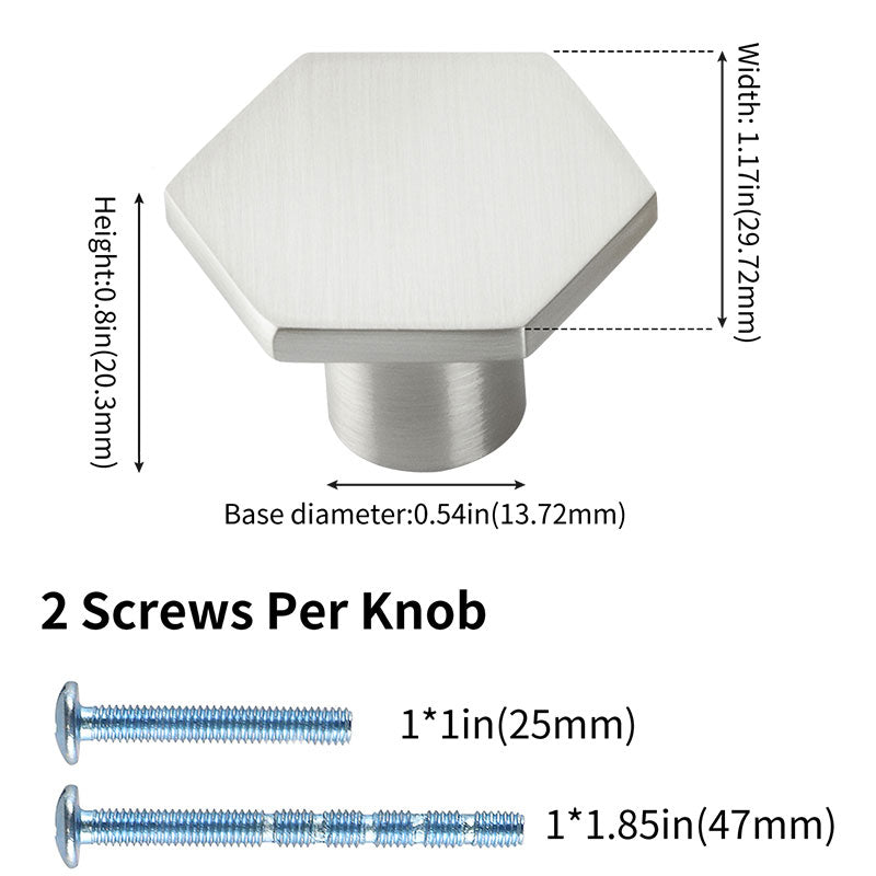 Küchenkn?pfe aus gebürstetem Nickel vmoderne sechseckige Schranktürbeschl?ge - Goldenwarmde