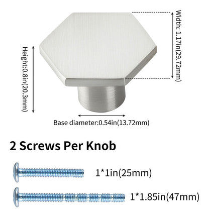 Küchenkn?pfe aus gebürstetem Nickel vmoderne sechseckige Schranktürbeschl?ge - Goldenwarmde