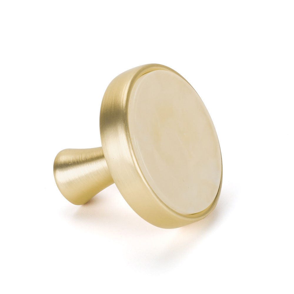 Gold Cabinet Knobs Runde Kn?pfe aus gebürstetem Messing für Kommodenschublade - Goldenwarmde