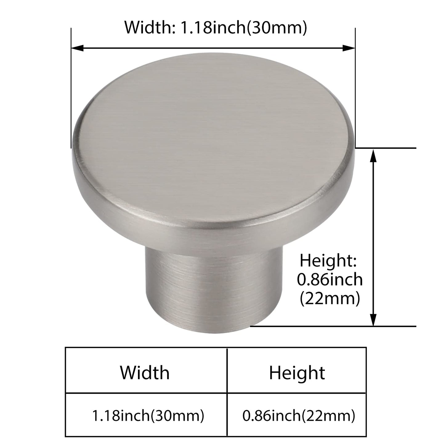 1 Stück Gebürstetem Nickel Küchentürgriffe moderne Badezimmerschrankknöpfe