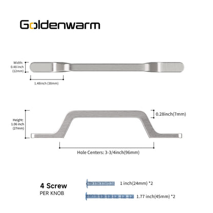 1 Stück Schubladengriffe aus gebürstetem Nickel Satin-Nickel-Griffe für Küchenschränke