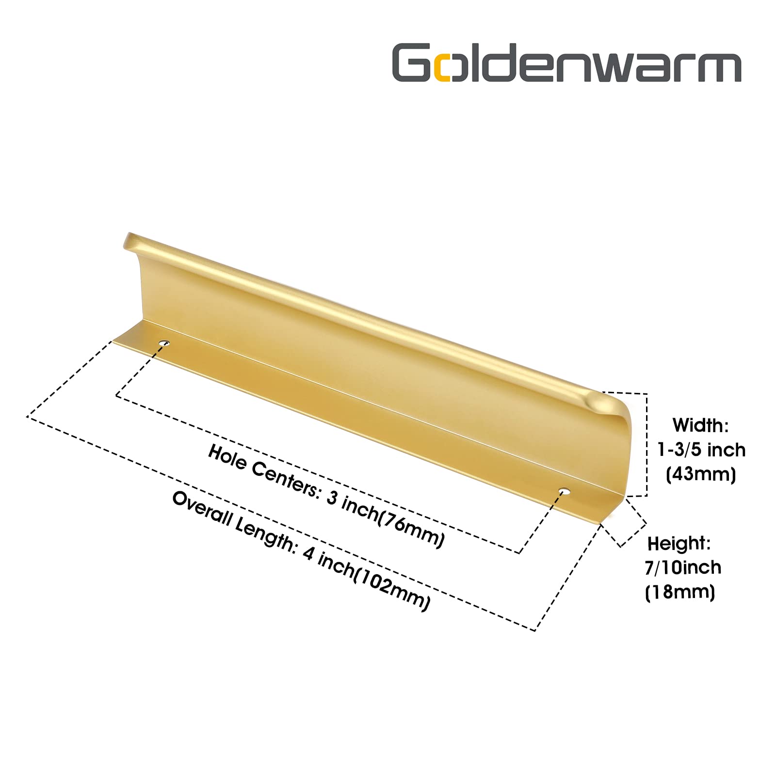 Goldfarbene Schranklaschen, Kantengriffe, Griffe für die Küche, Aluminiumlegierung - Goldenwarmde