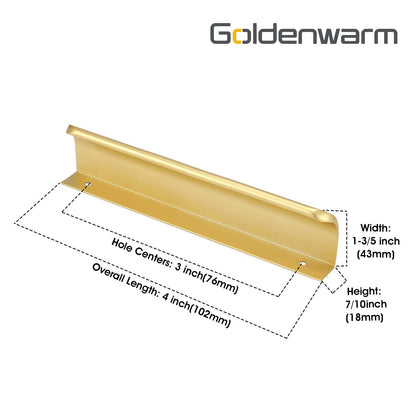 Goldfarbene Schranklaschen, Kantengriffe, Griffe für die Küche, Aluminiumlegierung - Goldenwarmde