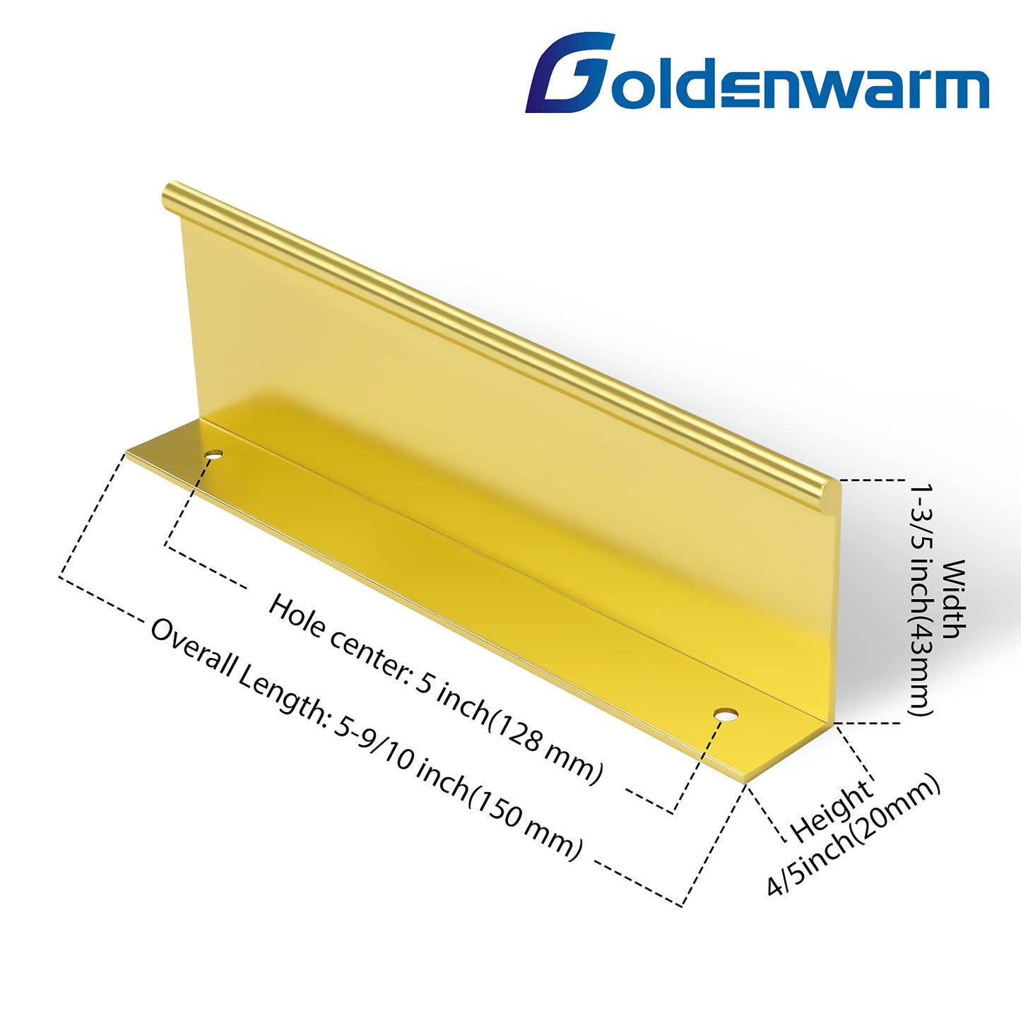 Goldfarbene Schranklaschen, Kantengriffe, Griffe für die Küche, Aluminiumlegierung - Goldenwarmde