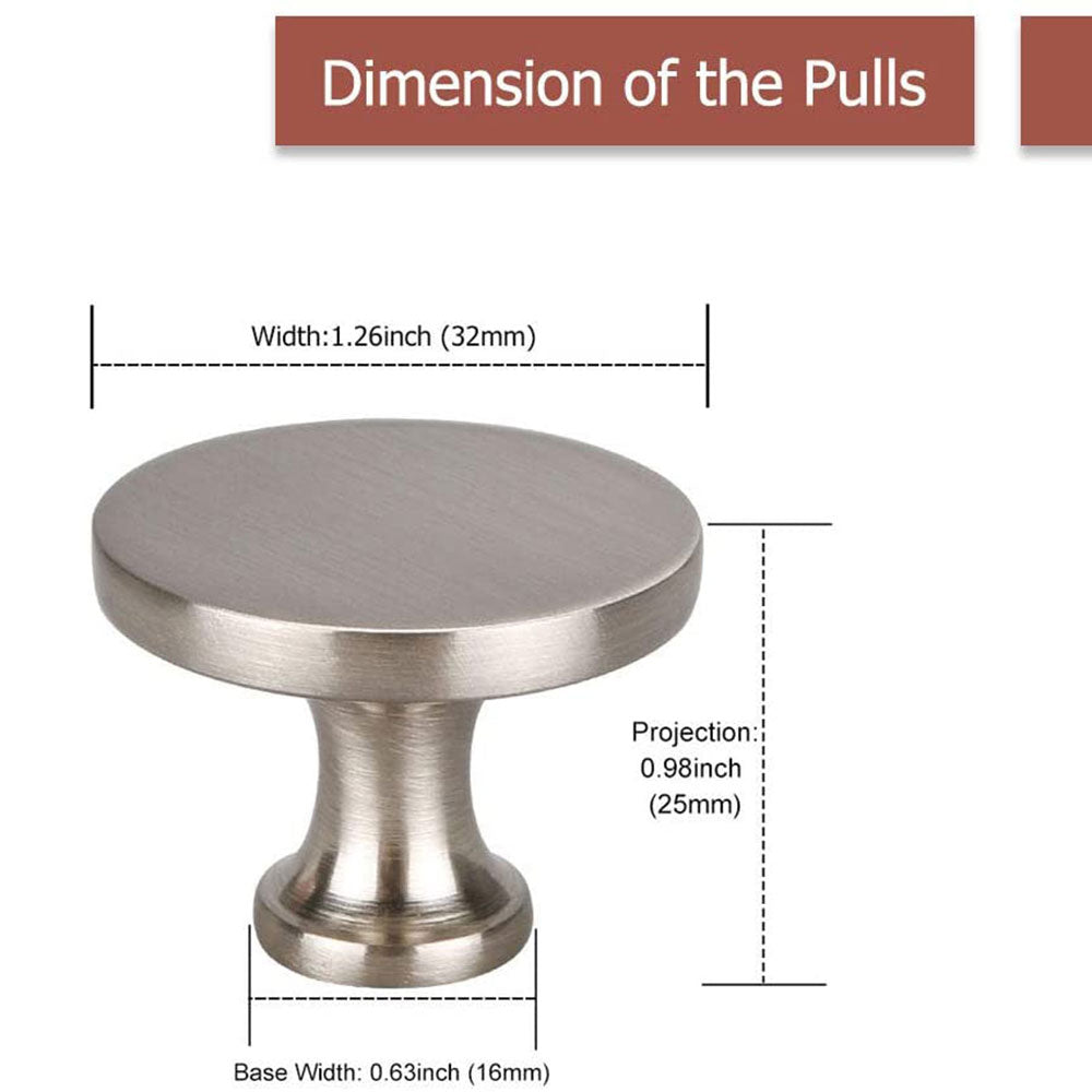 Schrankkn?pfe aus gebürstetem Nickel, runde massive Schubladenkn?pfe für Kommode - Goldenwarmde