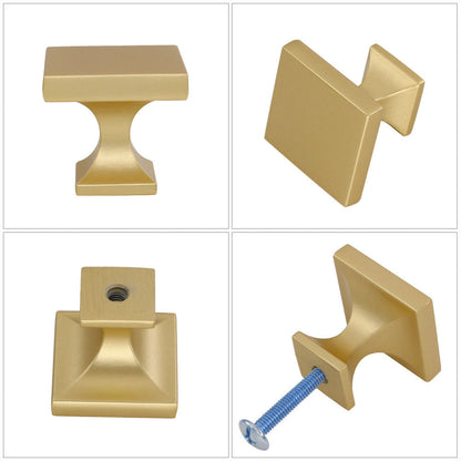 Gebürstetes Messing, Gold, quadratisch, Küchenkommode, Schubladenknauf - Goldenwarmde