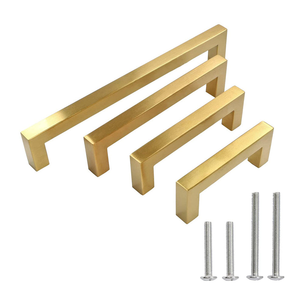 1 Stück Gebürstetem Messing Quadratische Moderne Schubladen Schrankgriffe